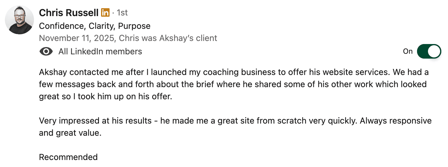 Client testimonial 6